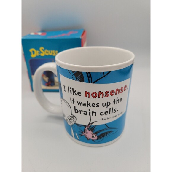 Dr Seuss Coffee Cup Mug Cat in the Hat w/ Box Blue Collectible12oz - Picture 4 of 16